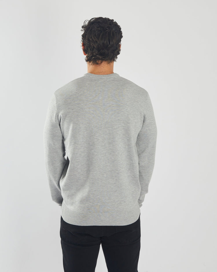 Tony V Neck Grey Marl