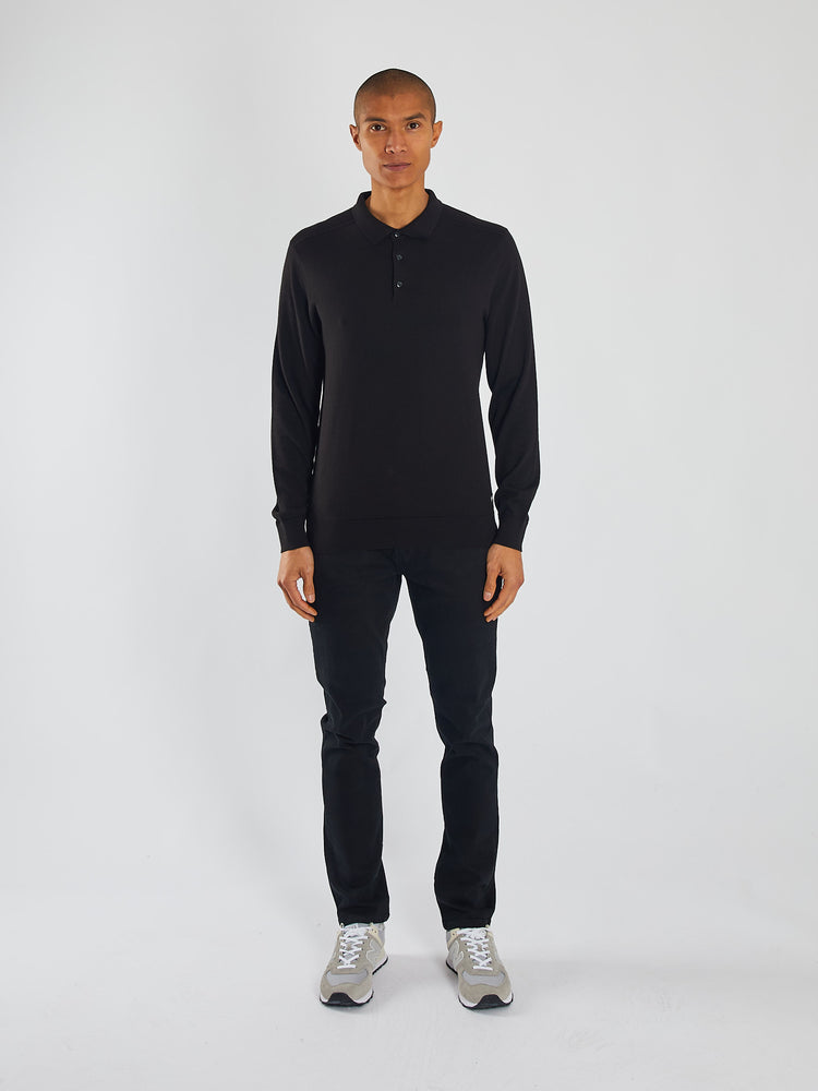 Trey Polo Knit Matte Black