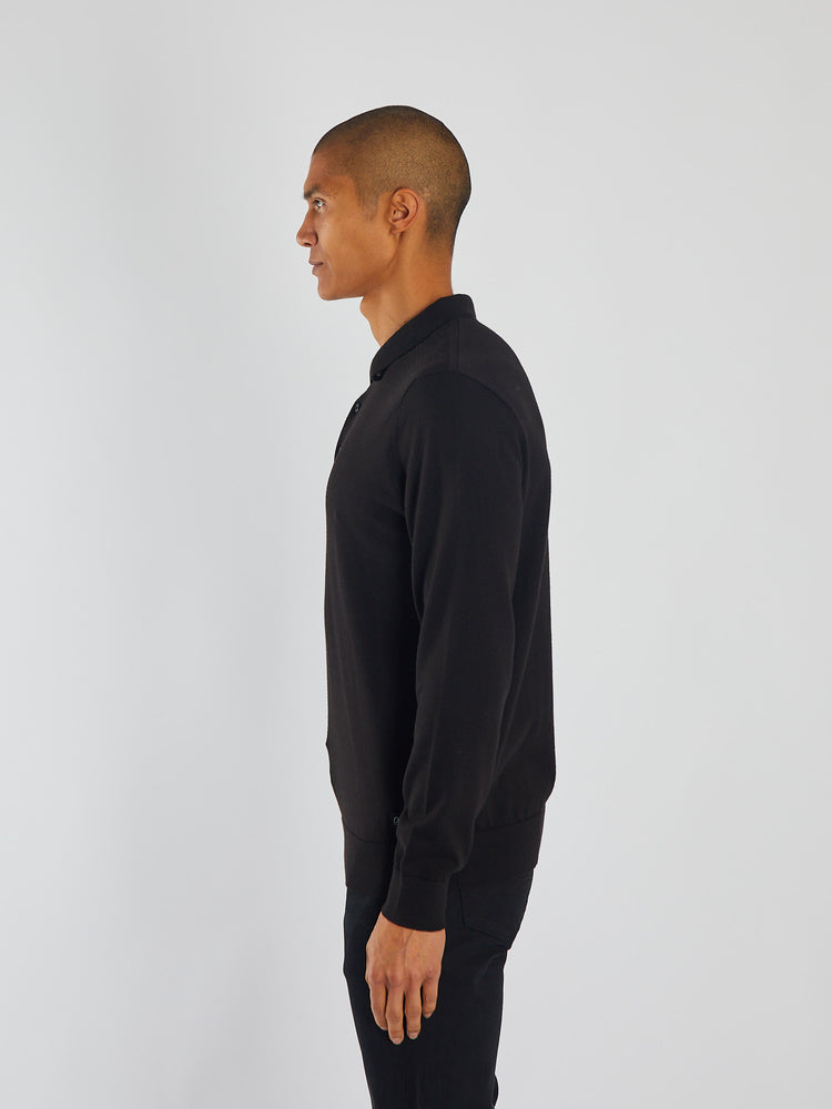 Trey Polo Knit Matte Black