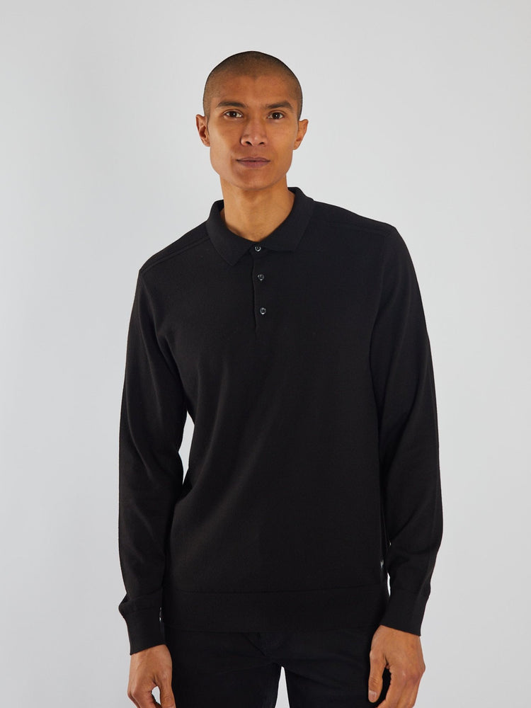 Trey Polo Knit Matte Black