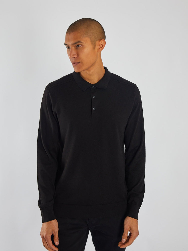 Trey Polo Knit Matte Black