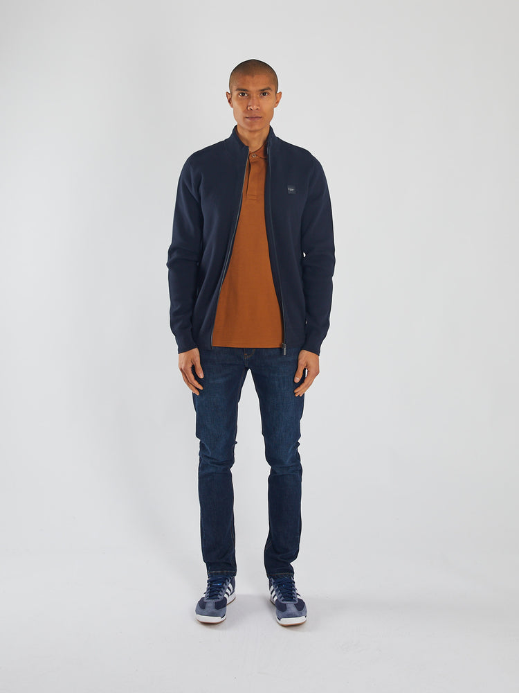 Troy Full Zip Knit North Navy
