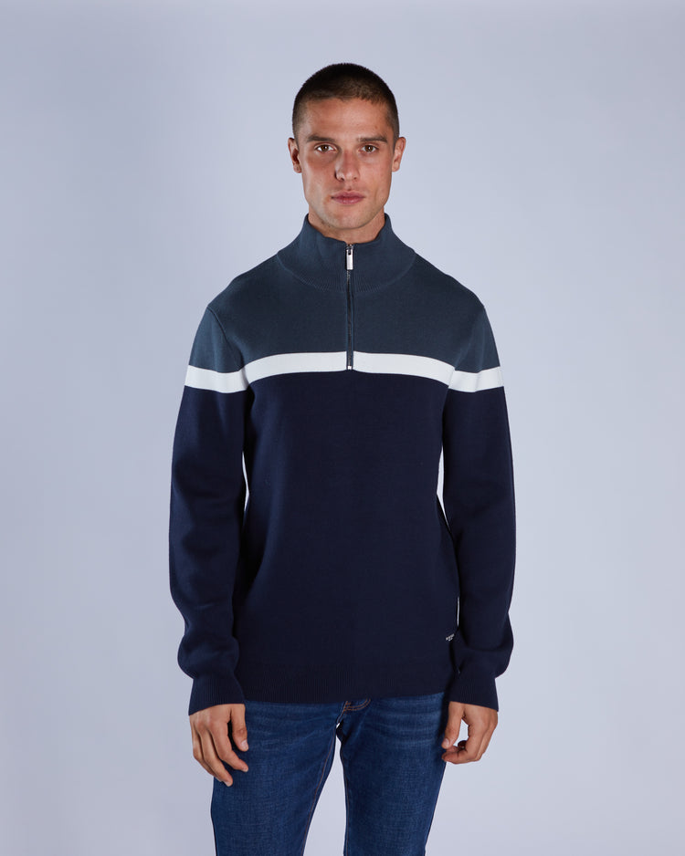Tully Half Zip Petrol Blue