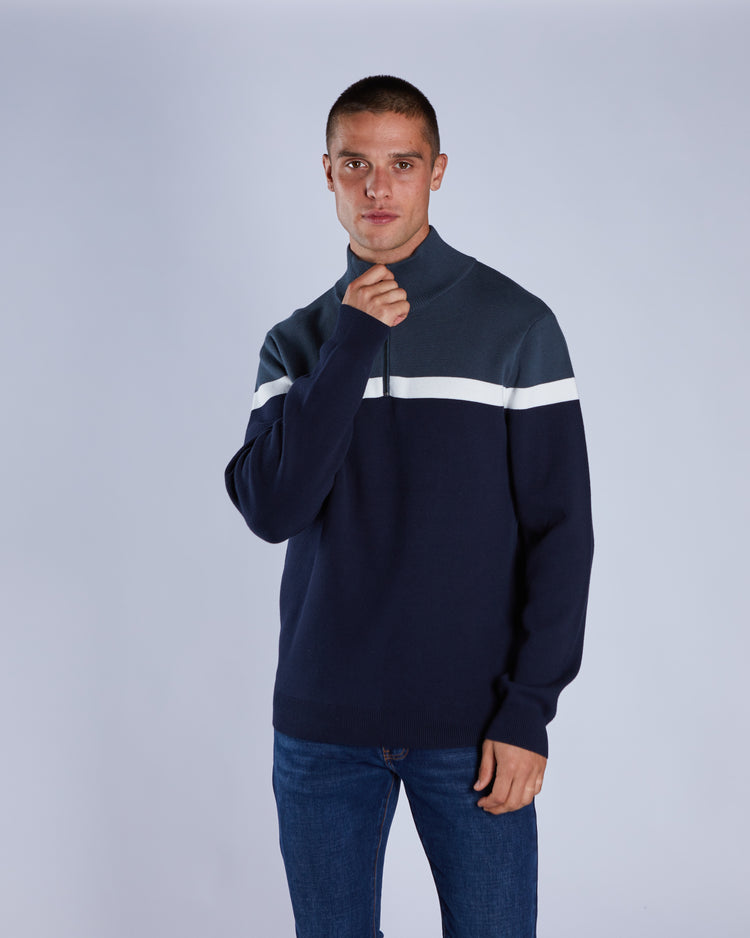 Tully Half Zip Petrol Blue