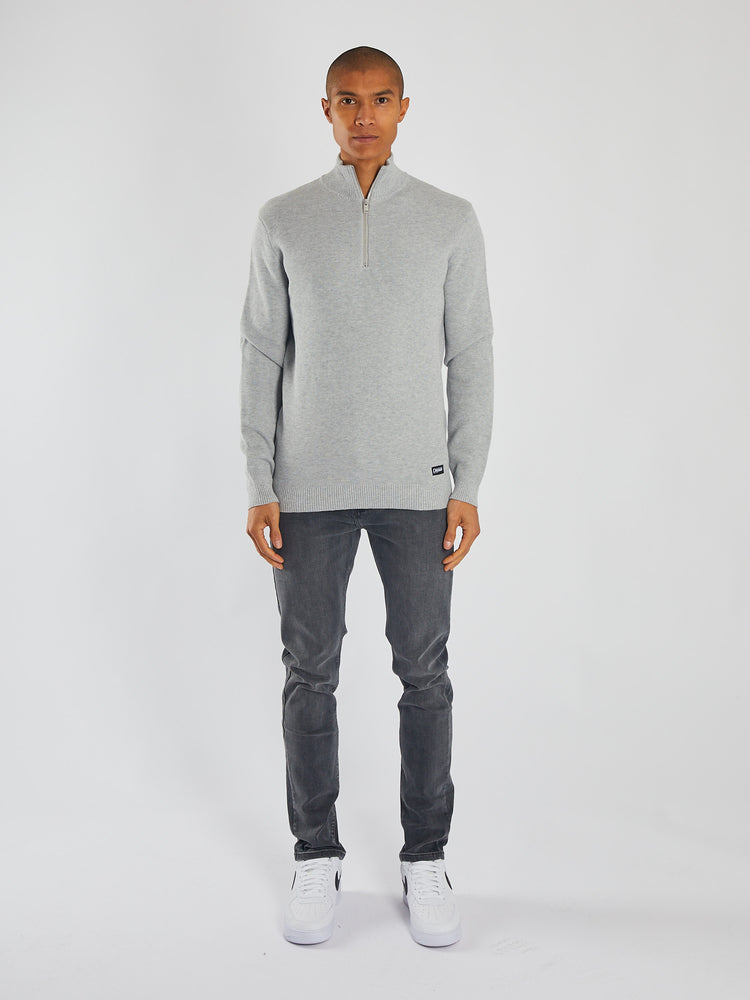 Twain Half Zip Grey Marl