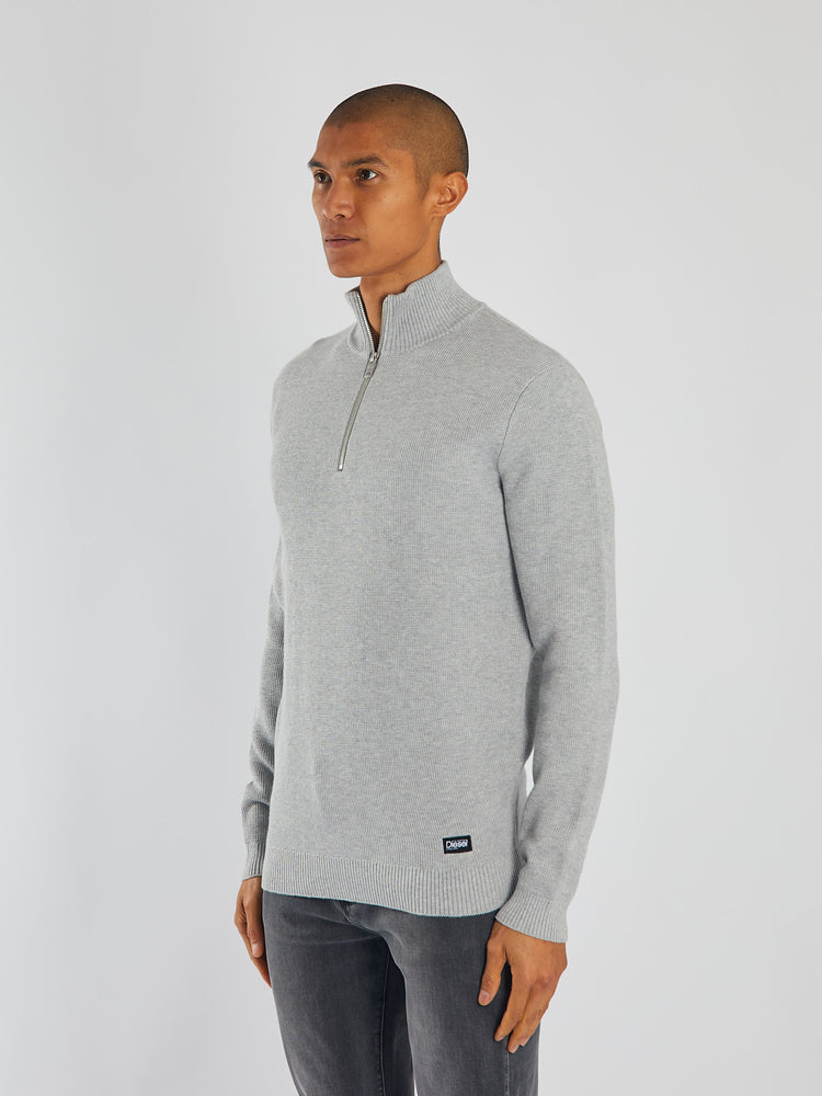 Twain Half Zip Grey Marl