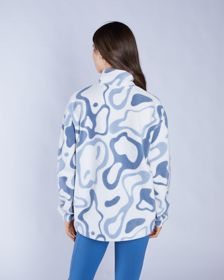 Whimsey Fleece Zipper Multi Blue