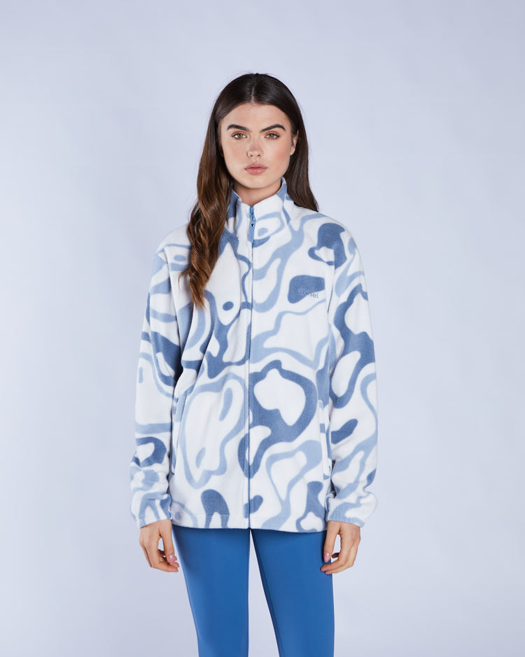 Whimsey Fleece Zipper Multi Blue