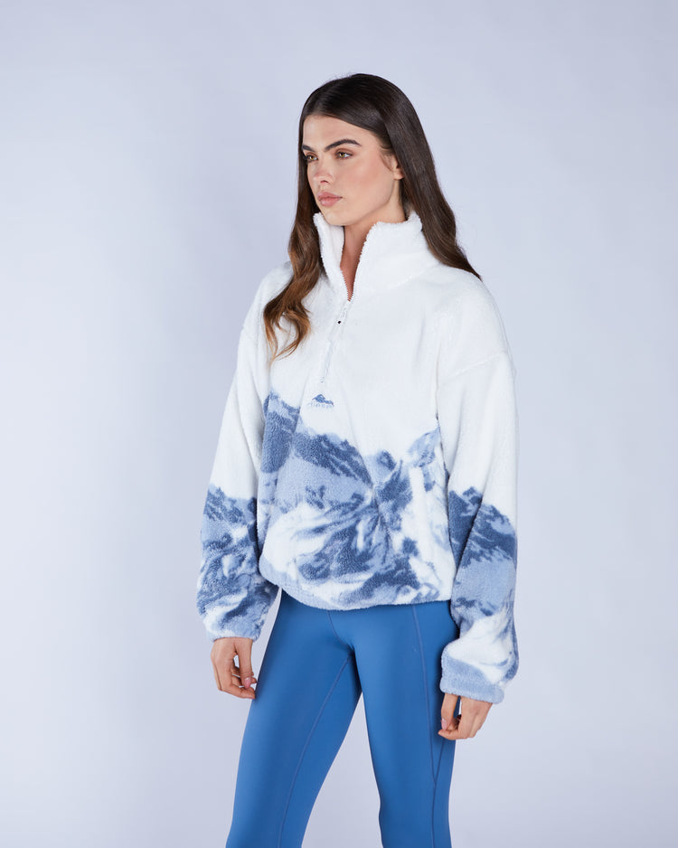 Winter Fleece Half Zip Multi Blue