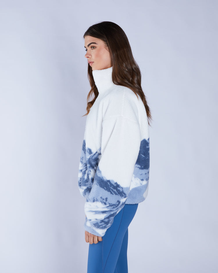 Winter Fleece Half Zip Multi Blue