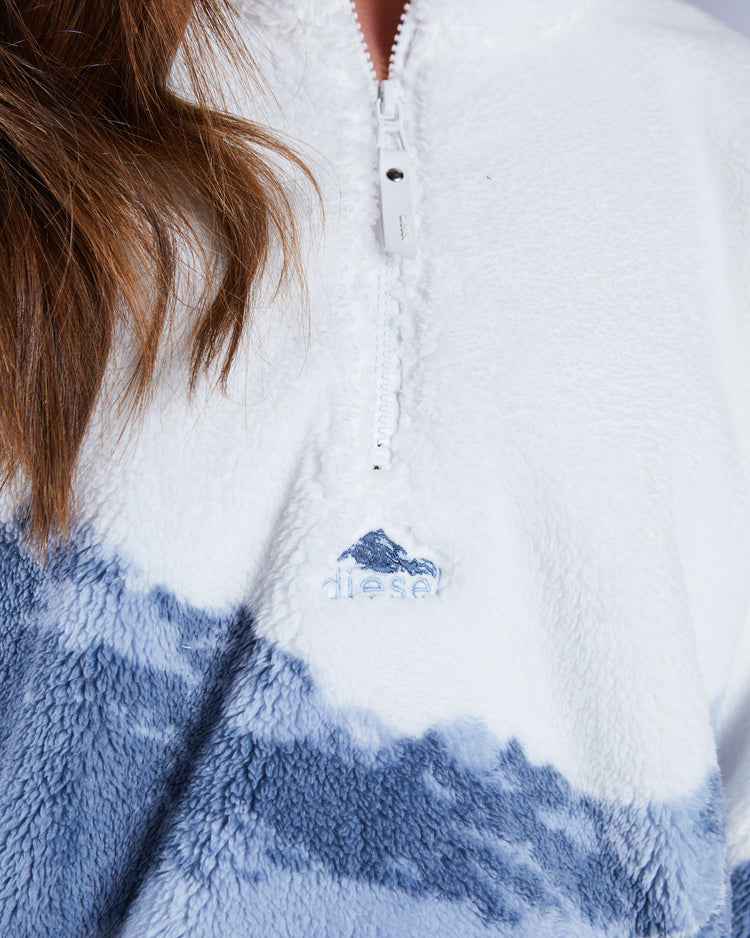 Winter Fleece Half Zip Multi Blue