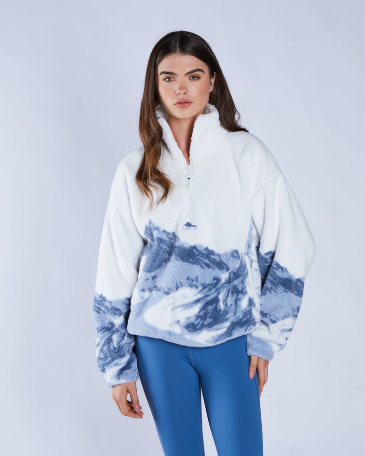 Winter Fleece Half Zip Multi Blue
