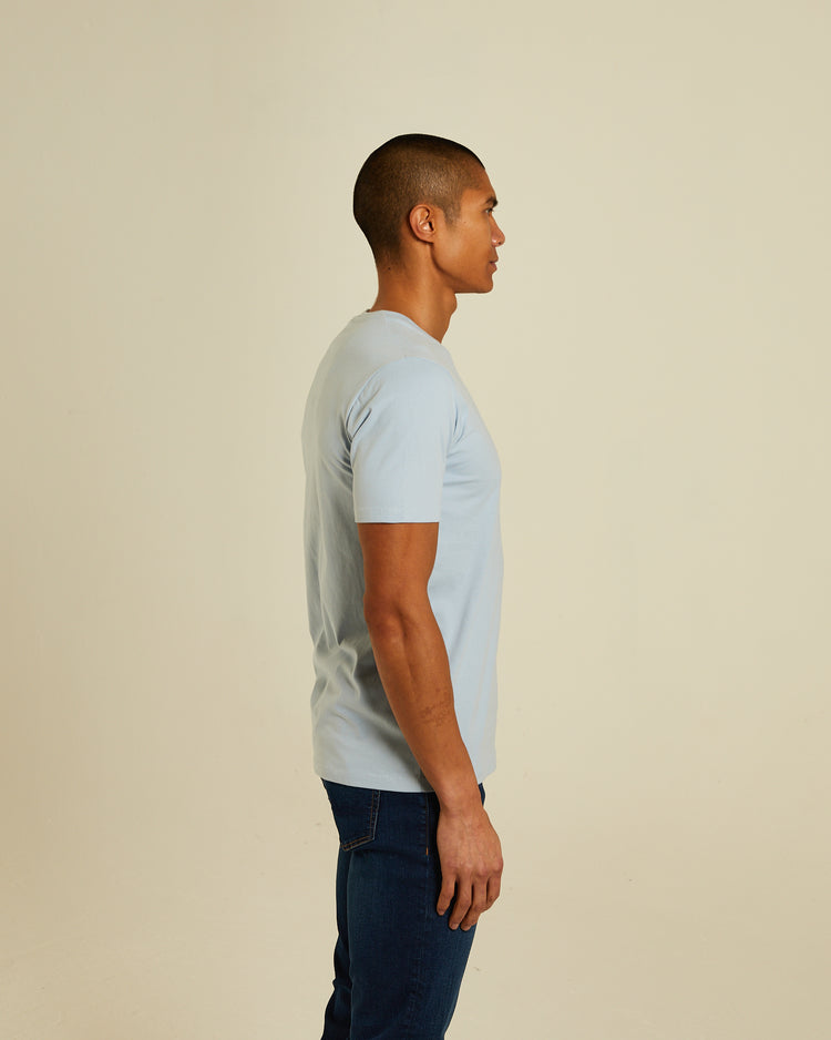 Basic Caden O Neck Tee Buoy Blue