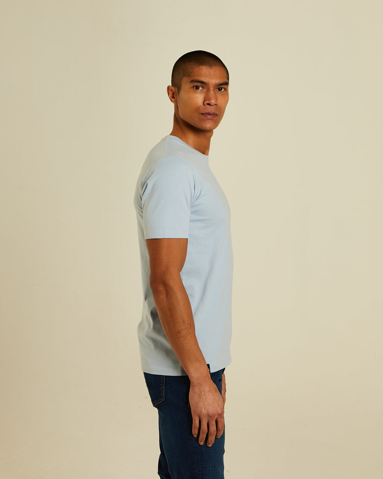 Basic Caden O Neck Tee Buoy Blue