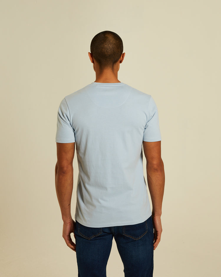 Basic Caden O Neck Tee Buoy Blue