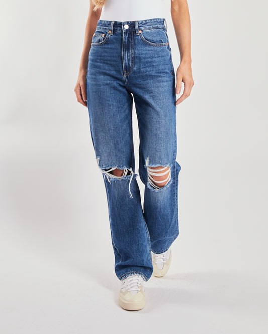 Cara Wide leg Aged Blue