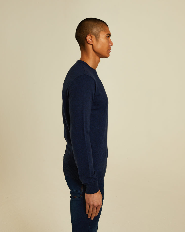 Dylan Round Neck Eclipse Blue Melange