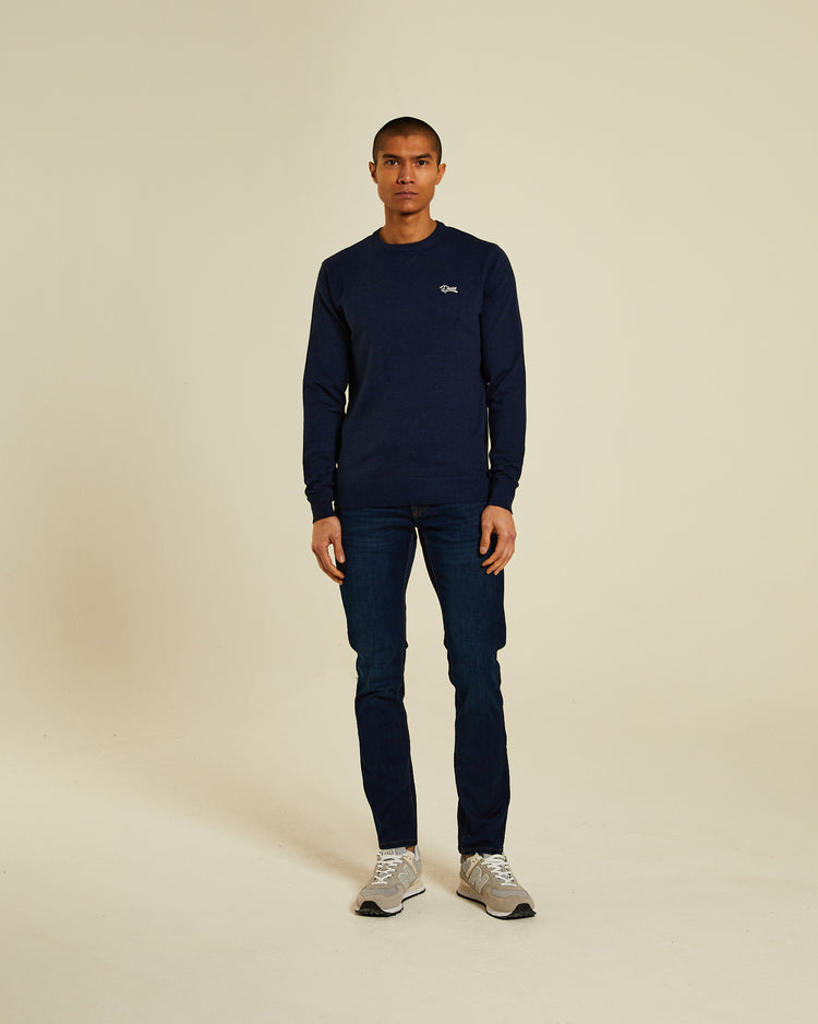 Dylan Round Neck Eclipse Blue Melange