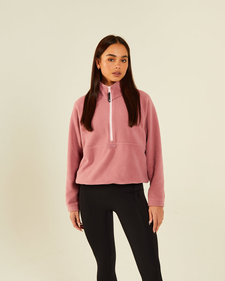 Fifi Fleece Half Zip Blush Rose