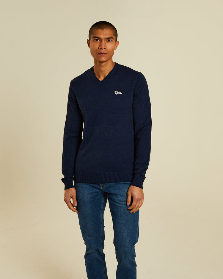 Tony V Neck Eclipse Blue Mel