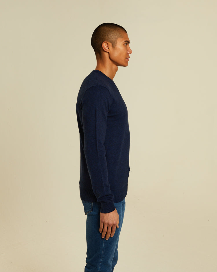 Tony V Neck Eclipse Blue Mel