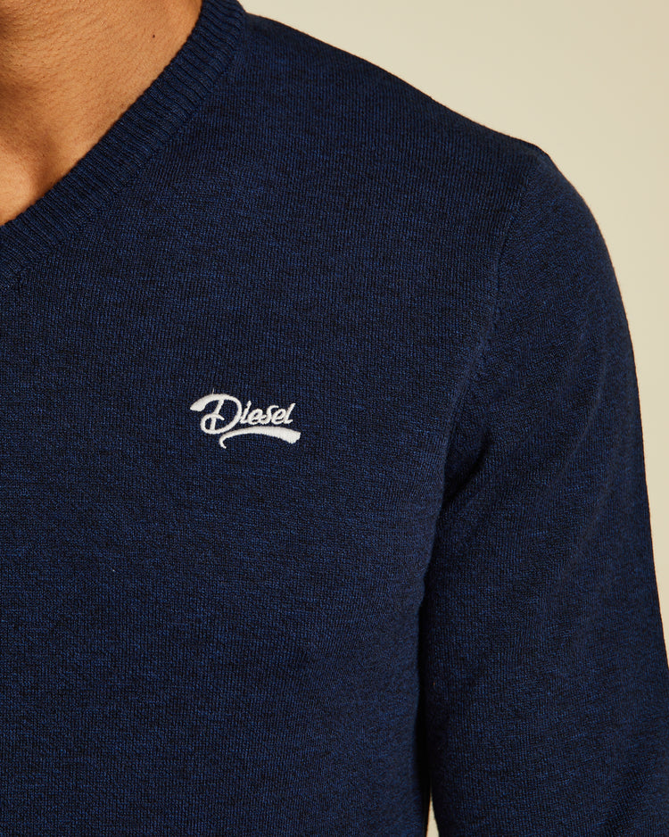 Tony V Neck Eclipse Blue Mel