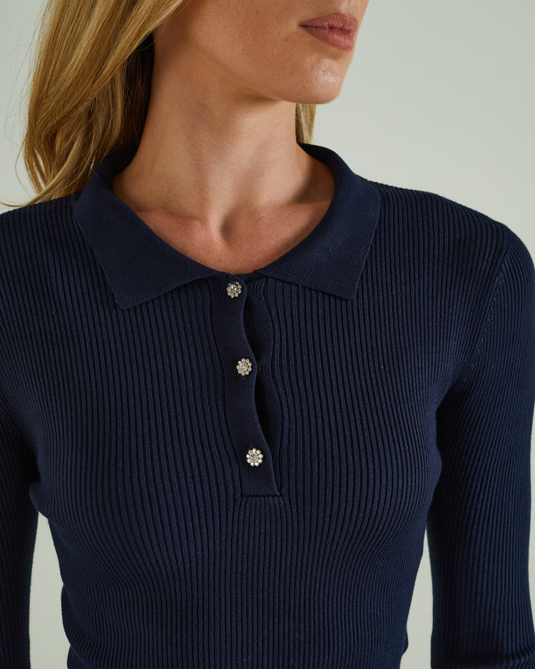 Roslyn Knit Blue Navy