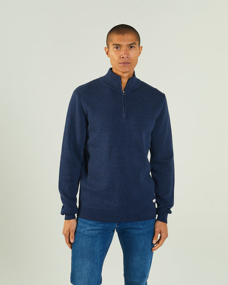 Colter Half Zip Space Blue Marl