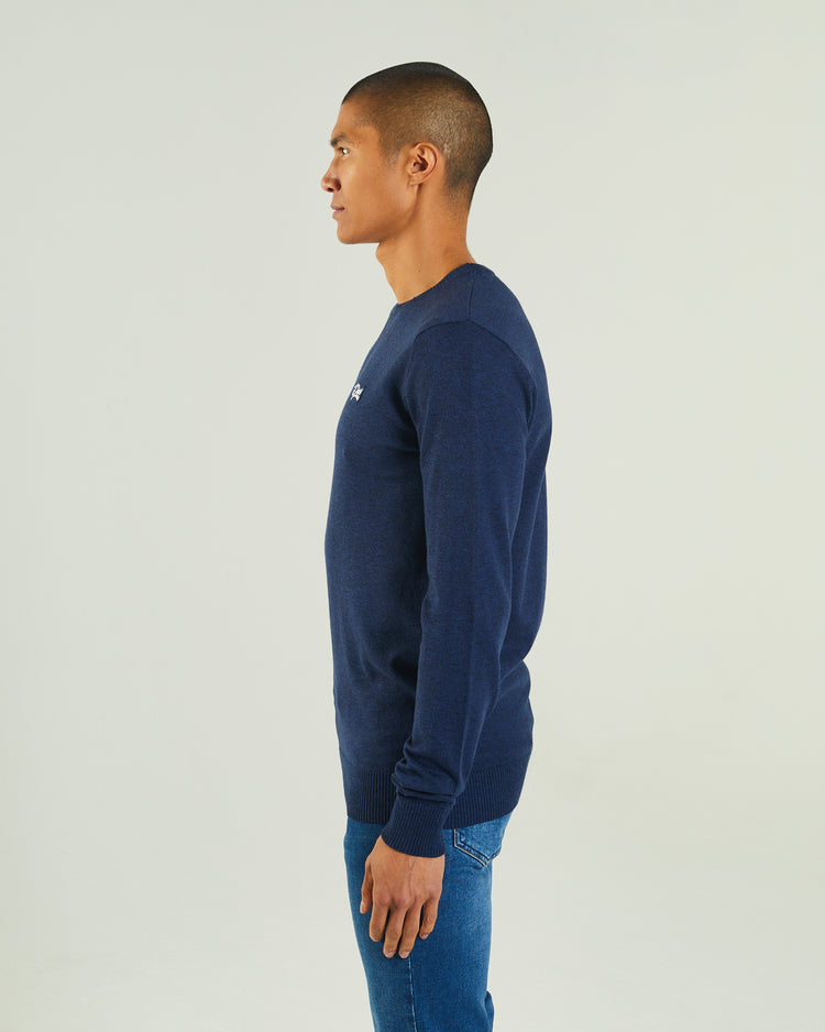 Dylan Round Neck Navy Blazer