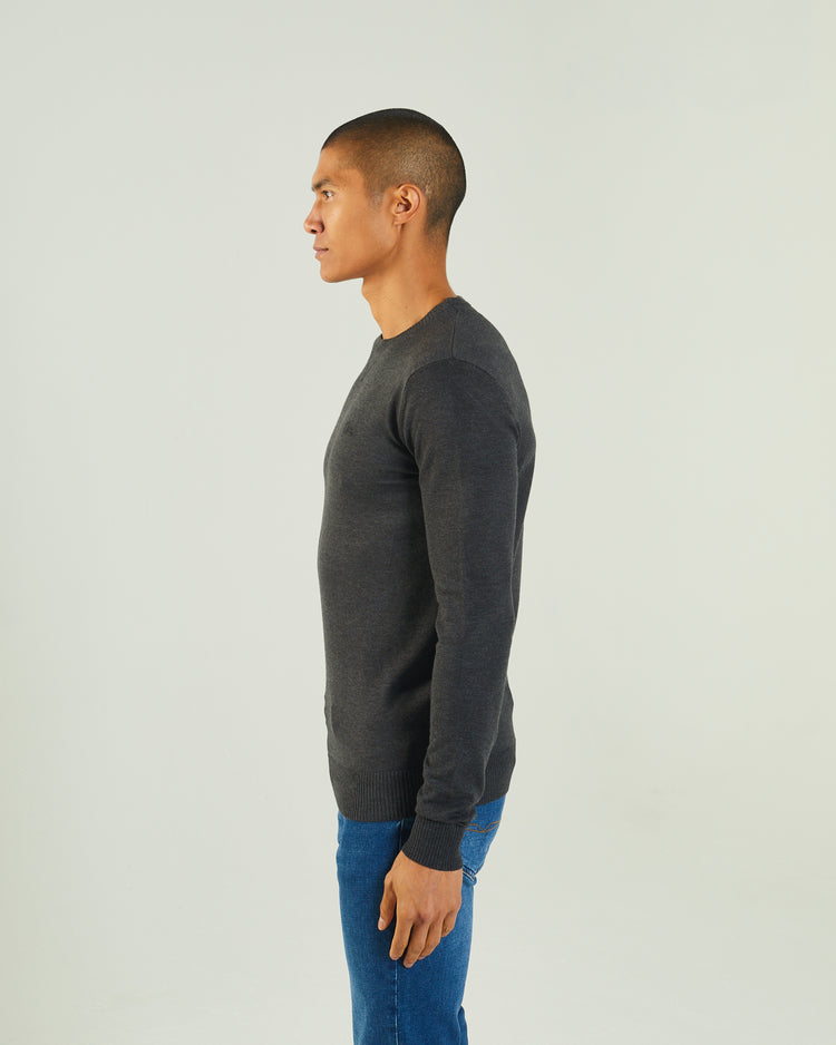 Dylan Round Neck Charcoal Marl