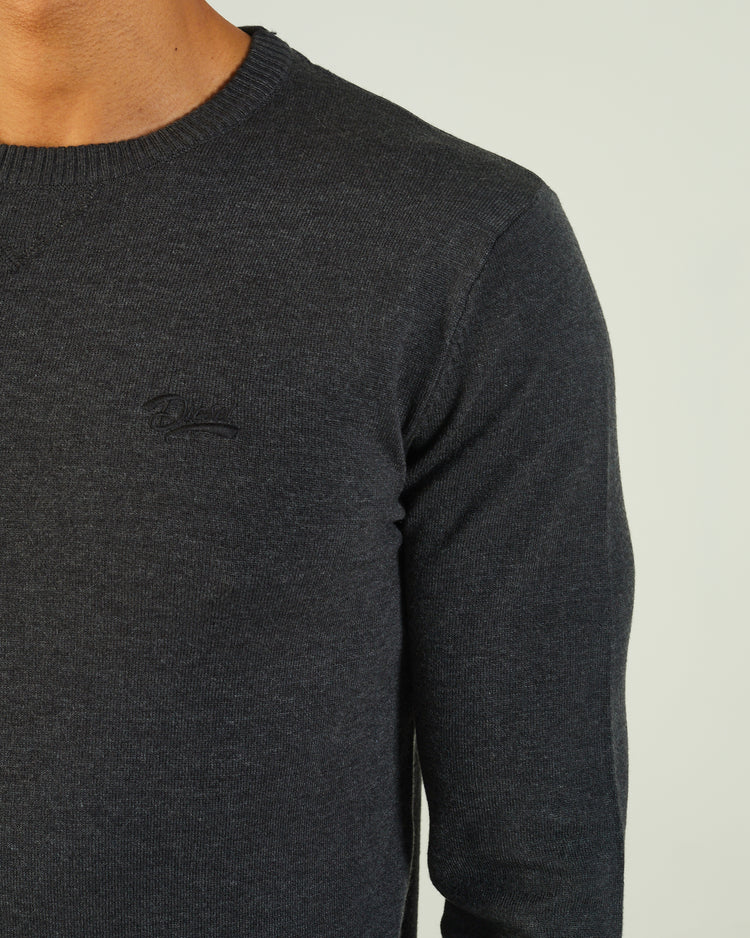 Dylan Round Neck Charcoal Marl