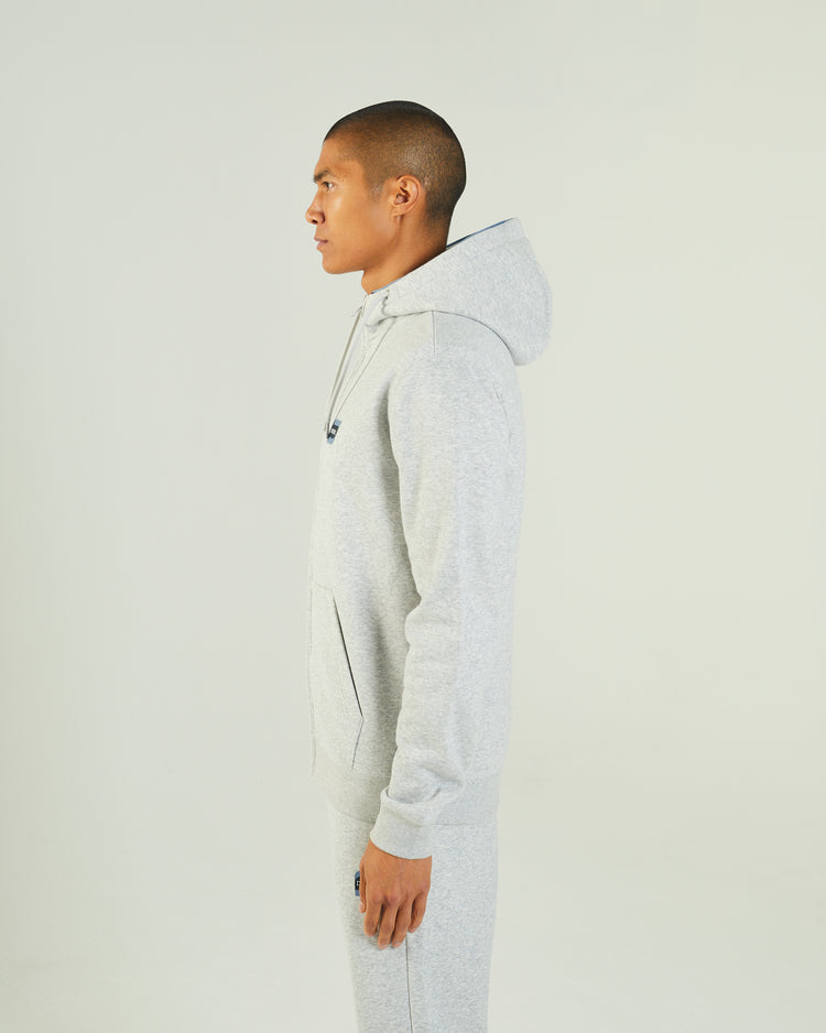 Harvey Zipper Grey Marl