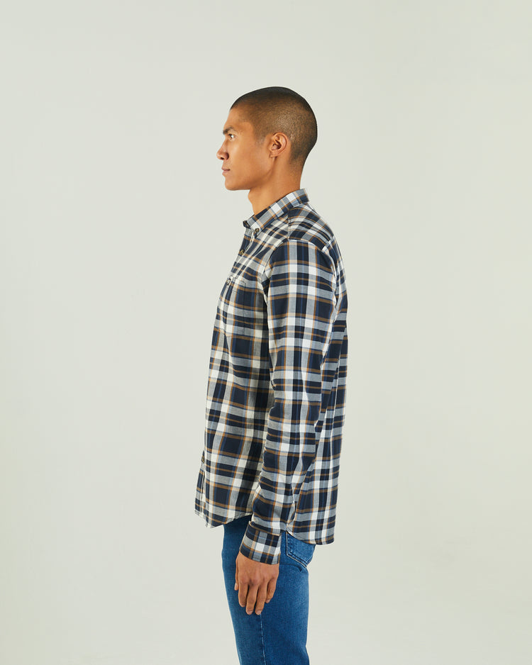 Booker Ls Shirt Navy Check