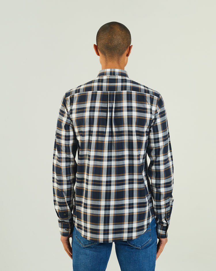 Booker Ls Shirt Navy Check