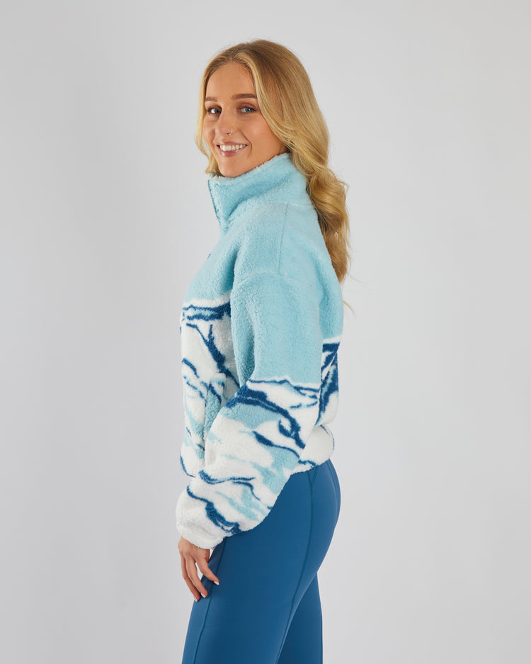 Adele Fleece Half Zip Blue Multi