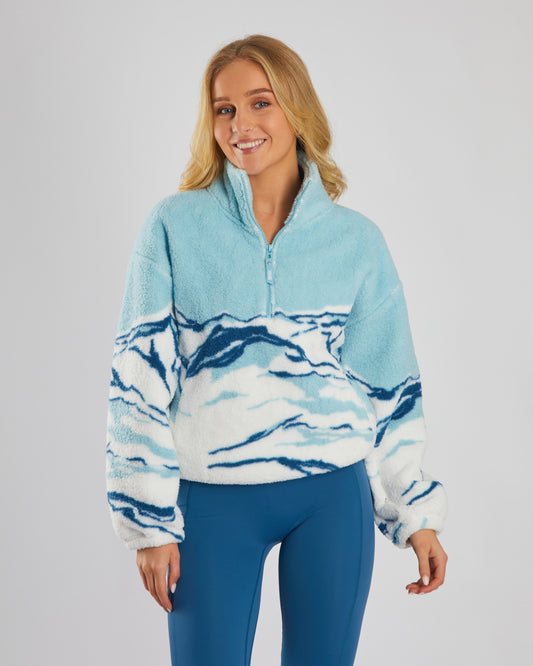 Adele Fleece Half Zip Blue Multi