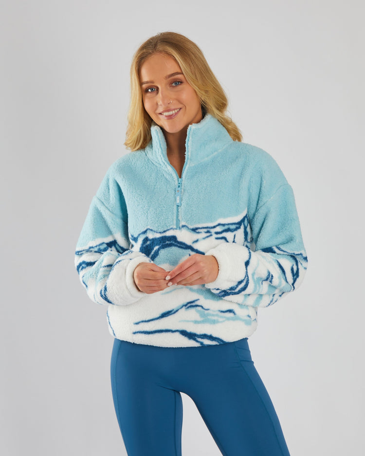 Adele Fleece Half Zip Blue Multi