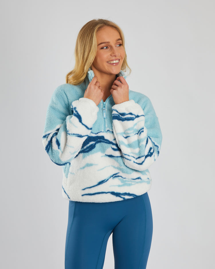 Adele Fleece Half Zip Blue Multi