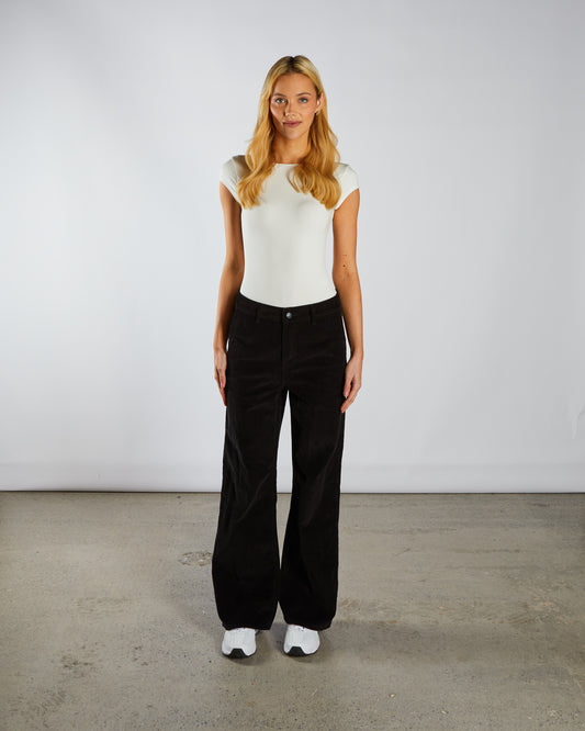 Paris Cord Wide Leg Black