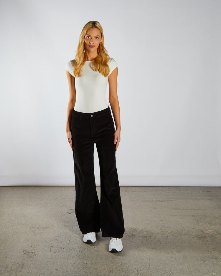 Paris Cord Wide Leg Black