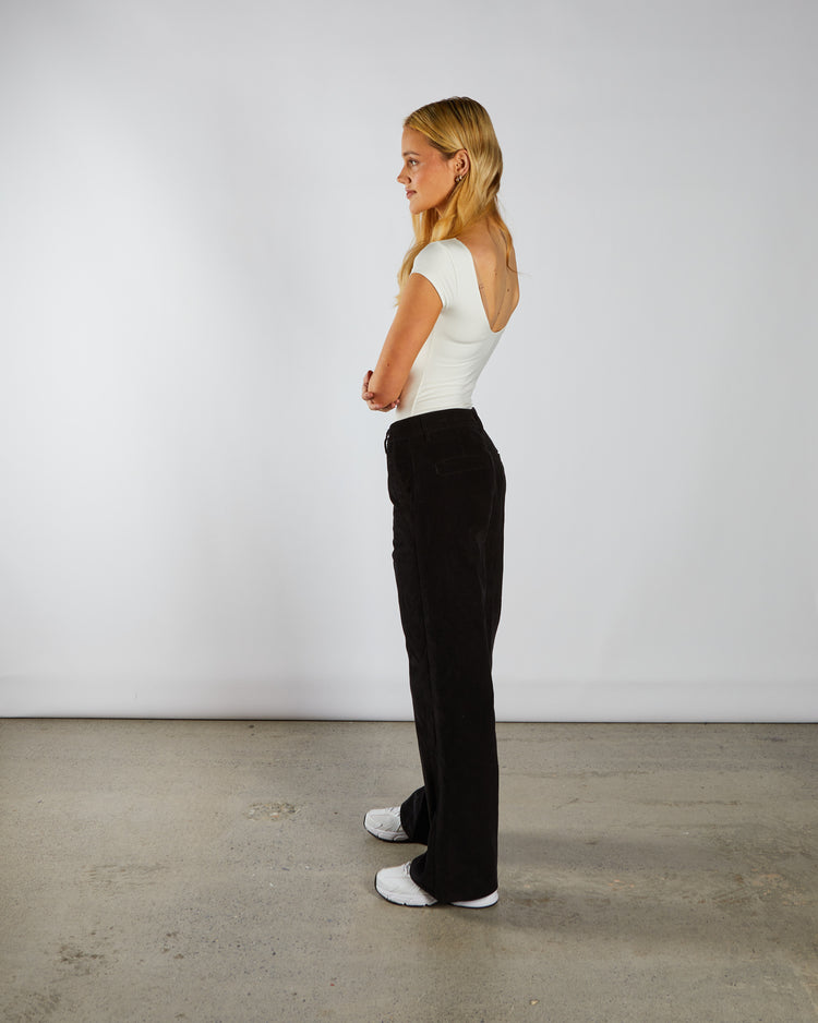 Paris Cord Wide Leg Black