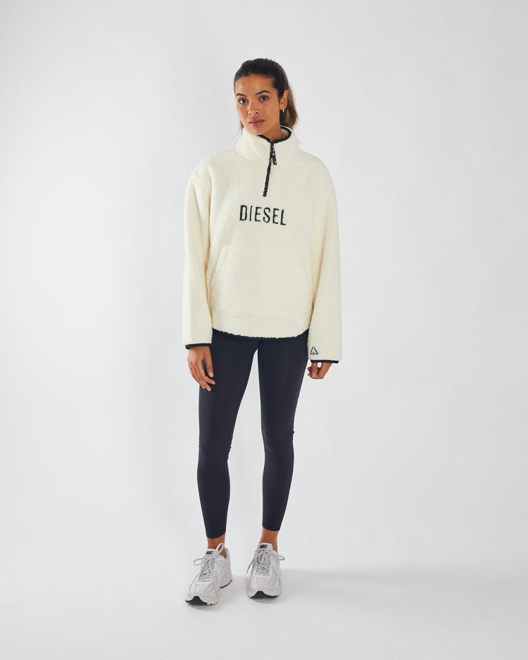 Anita Fleece Half Zip Powder White