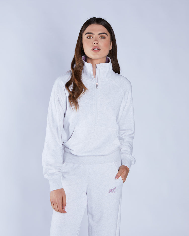 Annie Half Zip Grey Marl