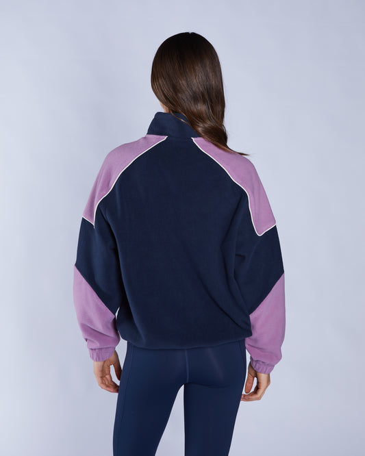 Avi Fleece Half Zip Navy Blossom