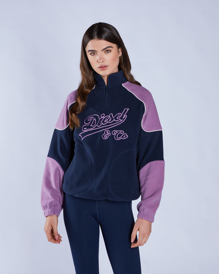 Avi Fleece Half Zip Navy Blossom