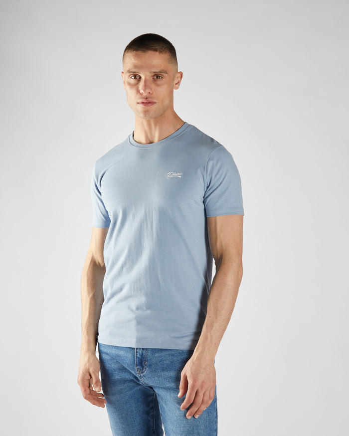 Basic Caden O Neck Tee Cielo Blue
