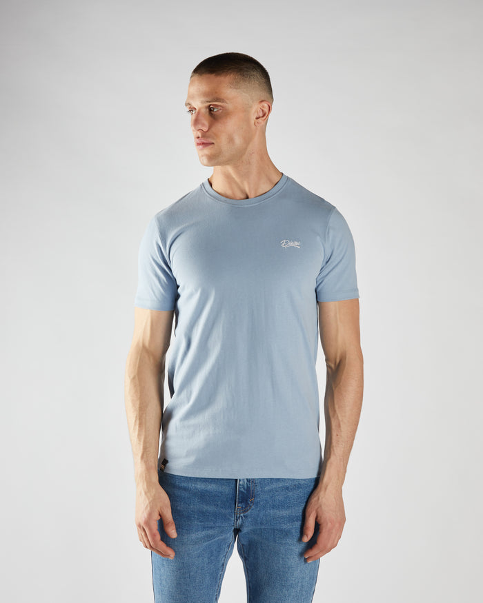 Basic Caden O Neck Tee Cielo Blue