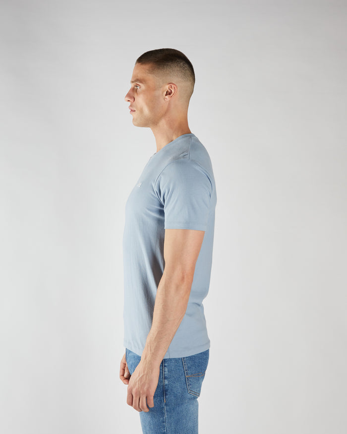 Basic Caden O Neck Tee Cielo Blue