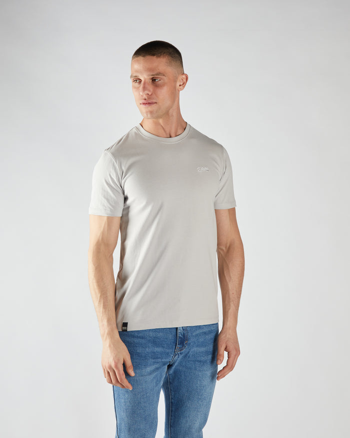 Basic Caden O Neck Tee Distant Grey