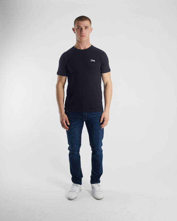 Basic Caden O Neck Tee Midnight Blue